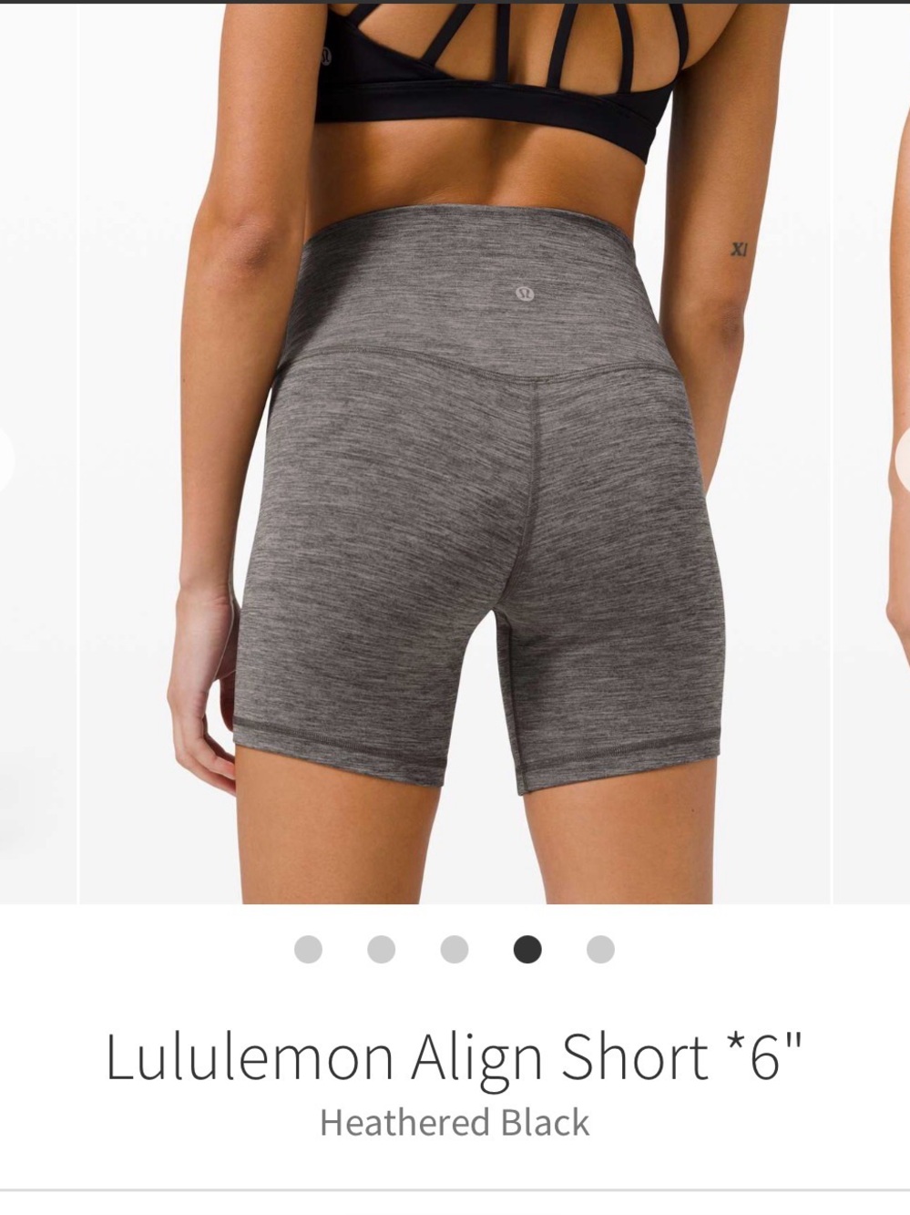 EUC Lululemon set (Align shorts and Energy Bra) Heathered Black Size 6